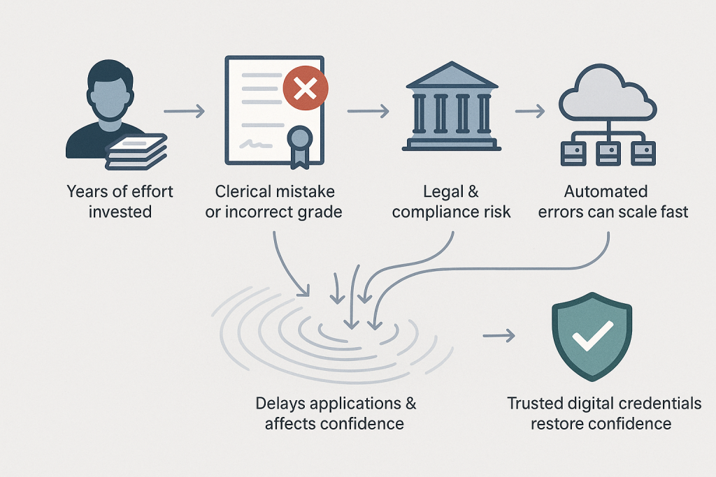 Exam and credential errors matters for universities