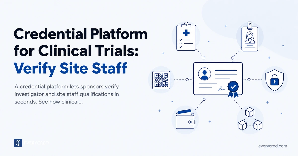 Credential Platform for Clinical Trials: Verify Site Staff
